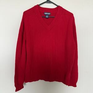 Lands End Direct Merchants Womens Sweater XL Red Made In USA Classic Capsule